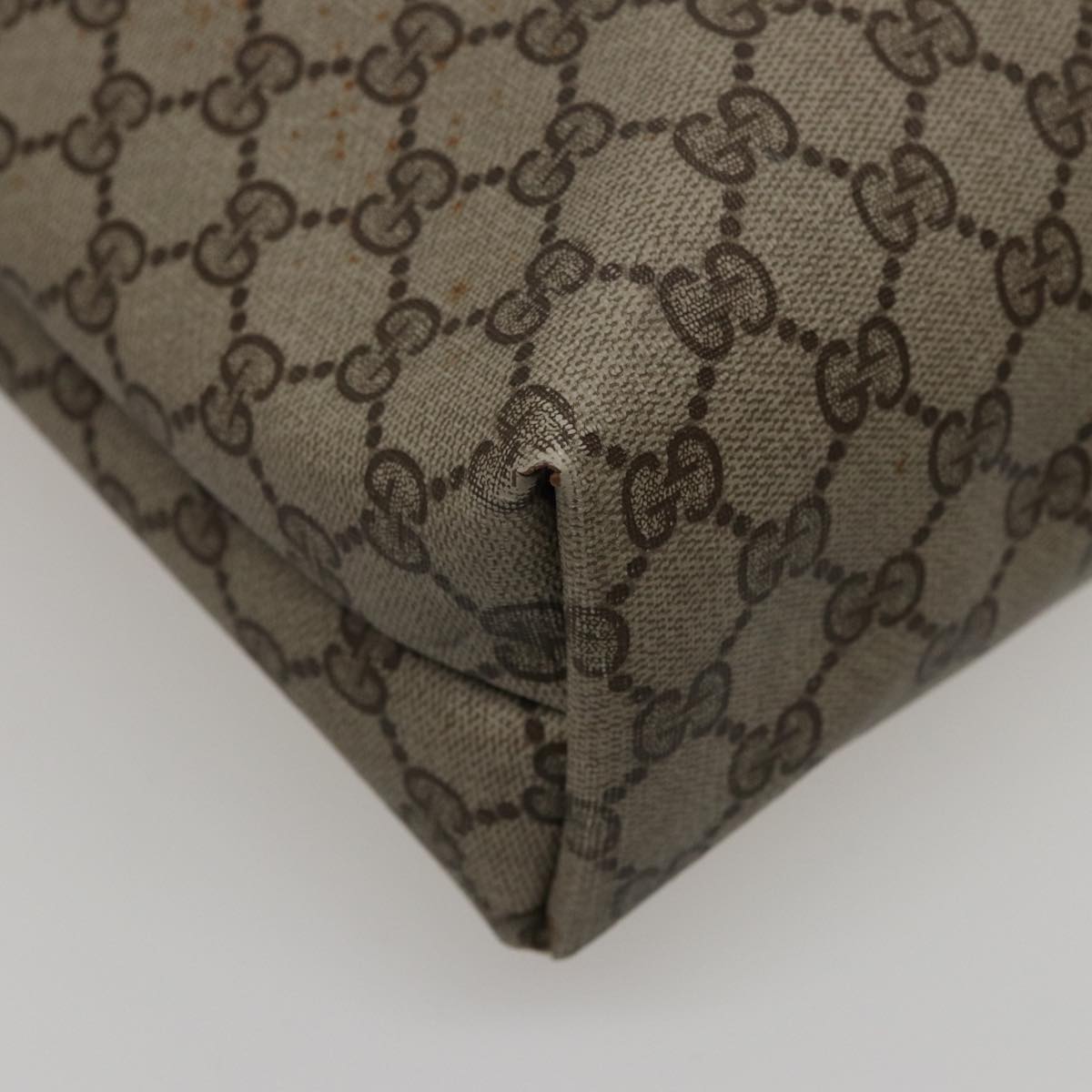 GUCCI GG Supreme Web Sherry Line Tote Bag PVC Beige Red 39 02 003 77664