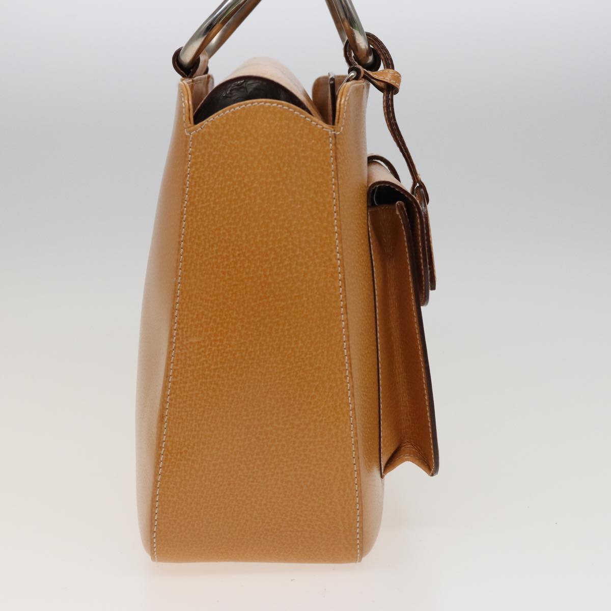 GUCCI Hand Bag Leather 2way Beige 77667