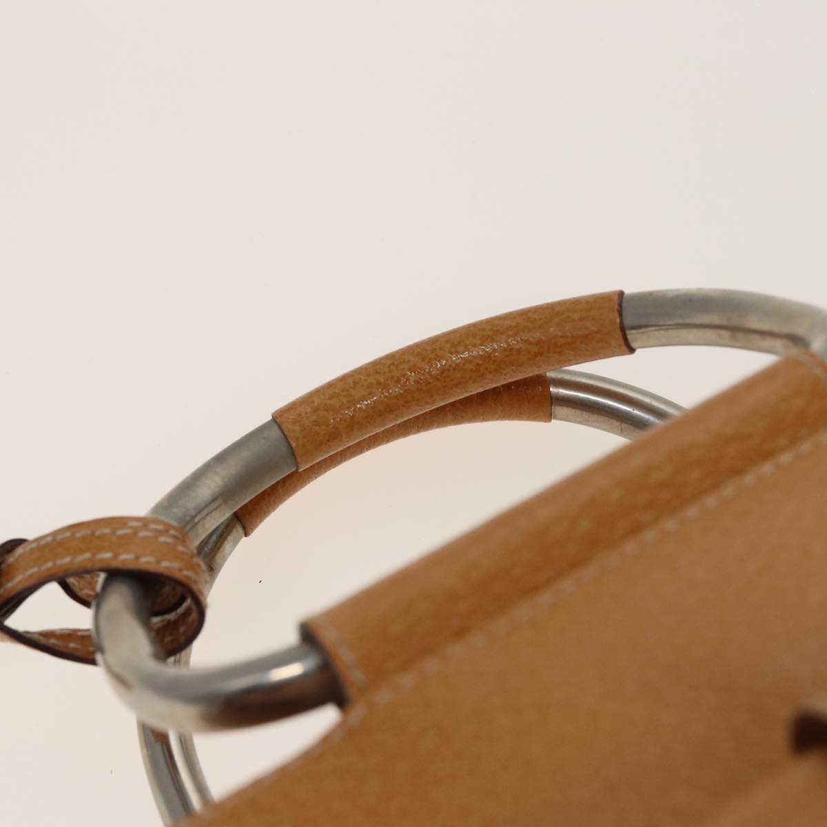 GUCCI Hand Bag Leather 2way Beige 77667