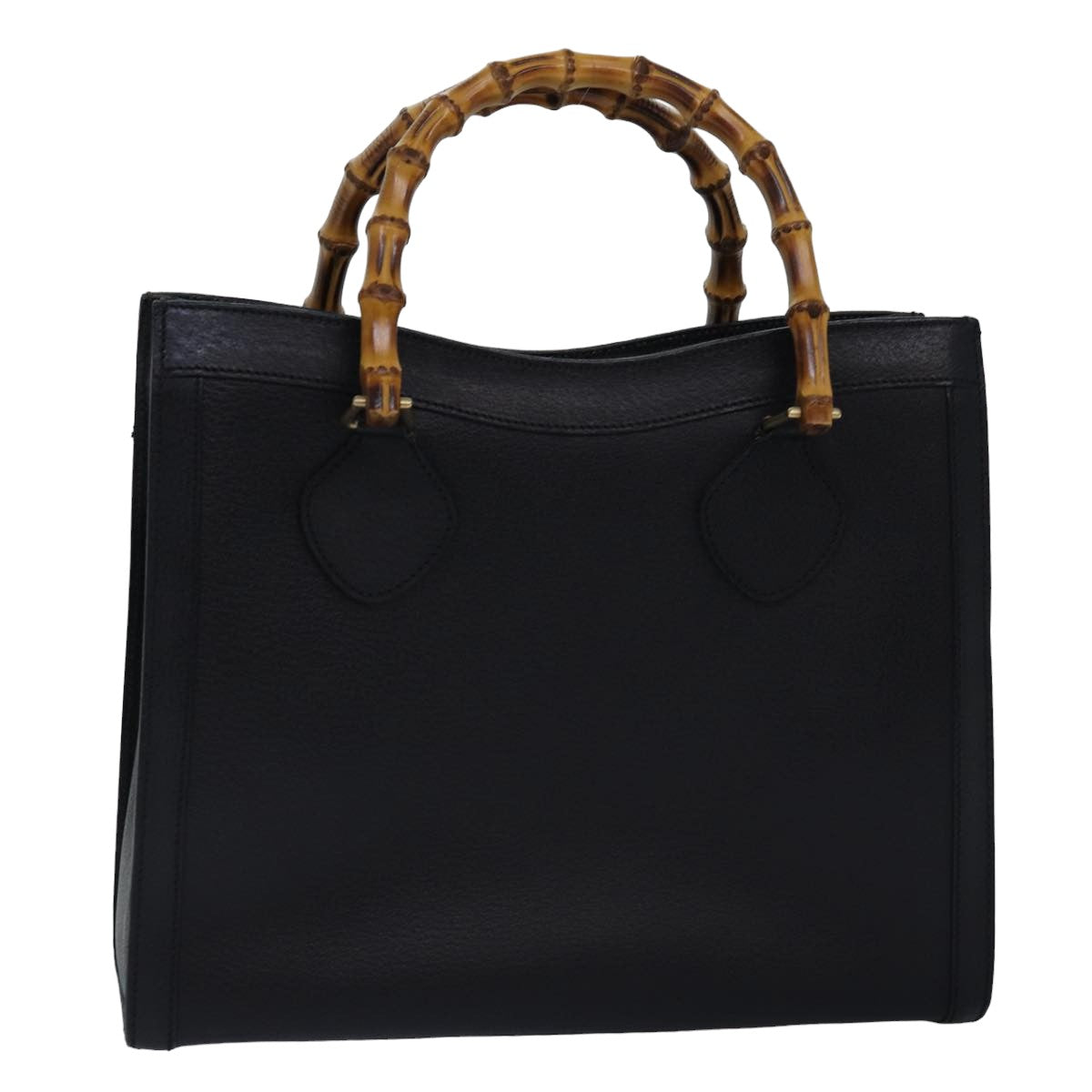 GUCCI Bamboo Hand Bag Leather Black 002 2853 0260 0 77668