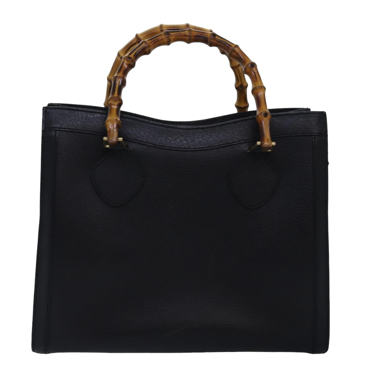GUCCI Bamboo Hand Bag Leather Black 002 2853 0260 0 77668