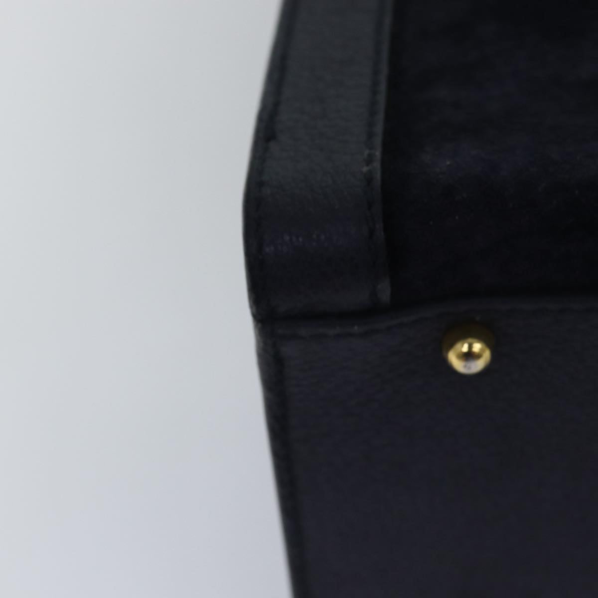 GUCCI Bamboo Hand Bag Suede Navy 77669