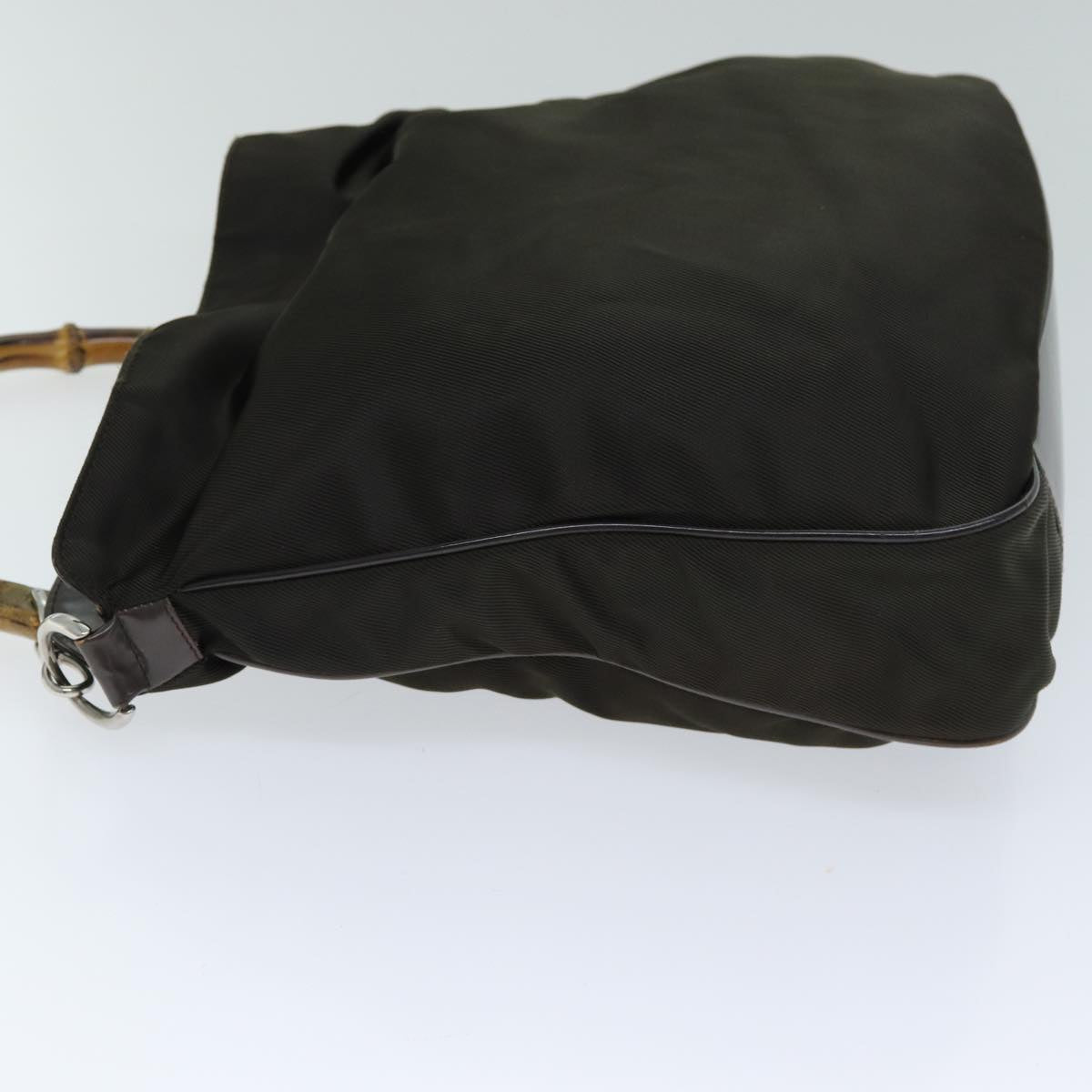 GUCCI Bamboo Shoulder Bag Nylon 2way Khaki 001 2404 1577 77677