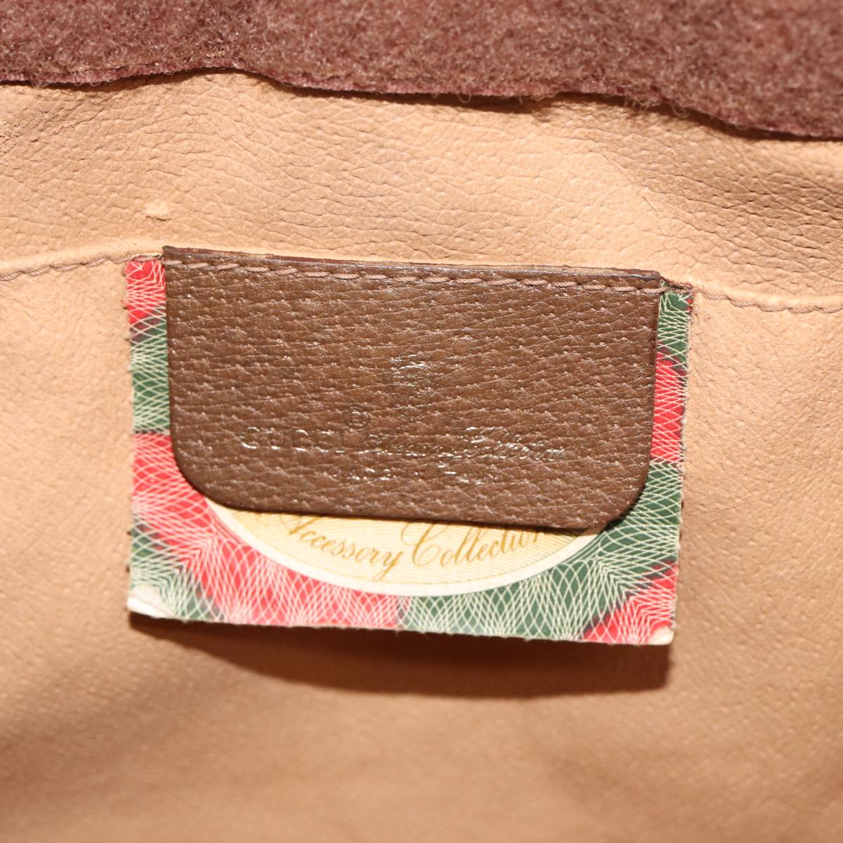 GUCCI GG Supreme Web Sherry Line Clutch Bag PVC Beige Red 89 01 033 77681