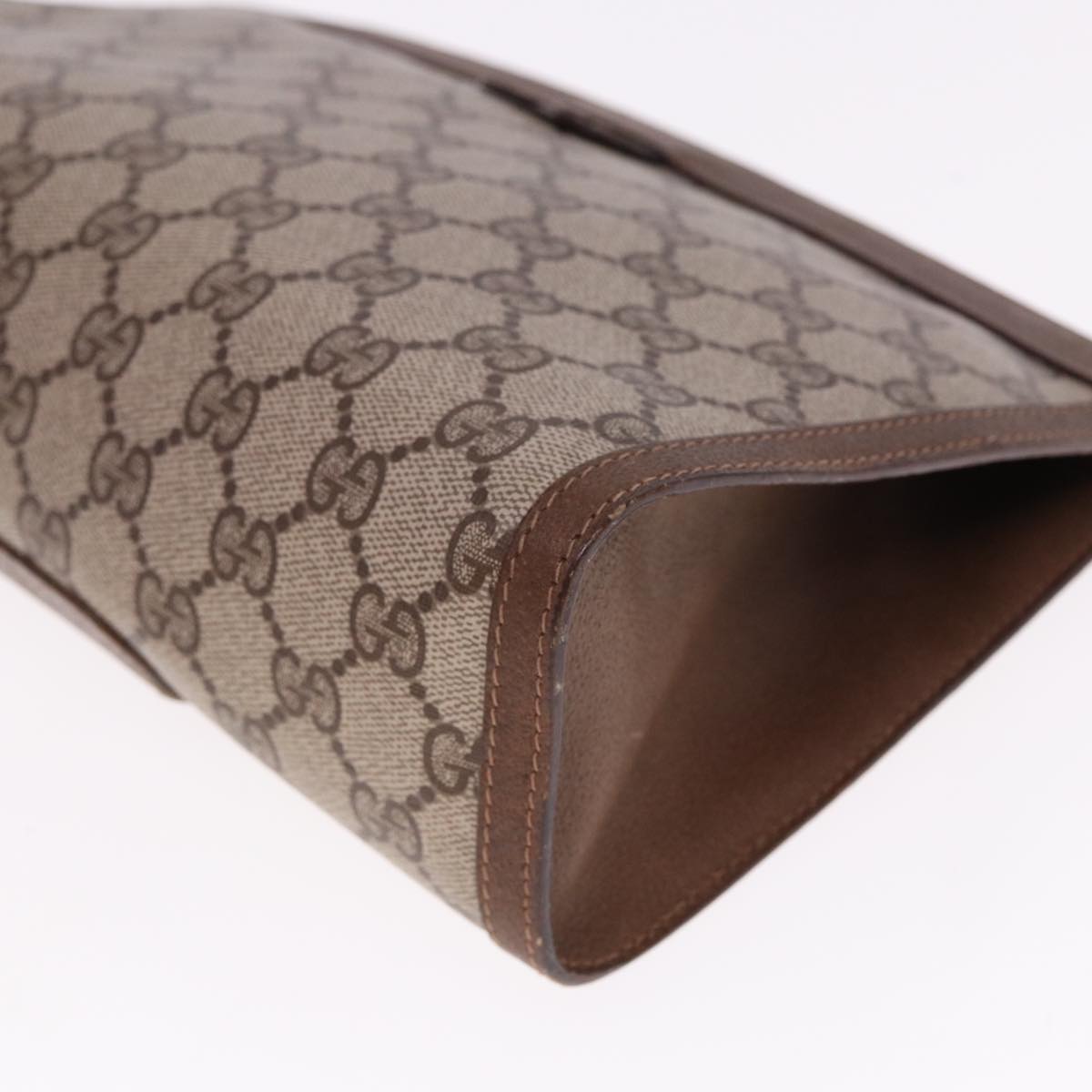 GUCCI GG Supreme Web Sherry Line Clutch Bag PVC Beige Red 89 01 033 77681