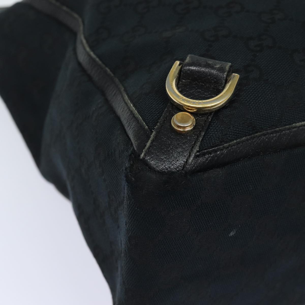 GUCCI GG Canvas Abbey Tote Bag Black 141472 77688