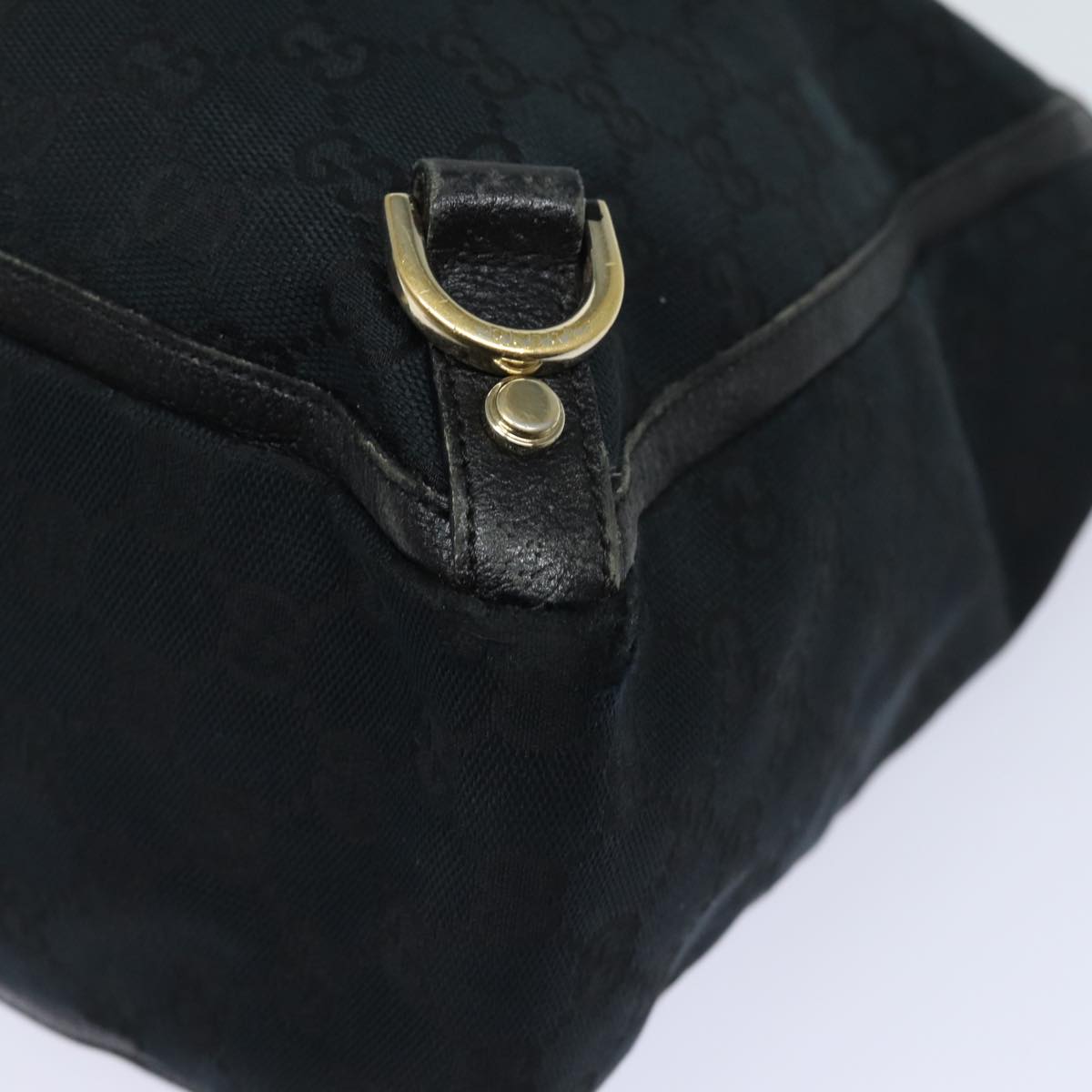 GUCCI GG Canvas Abbey Tote Bag Black 141472 77688