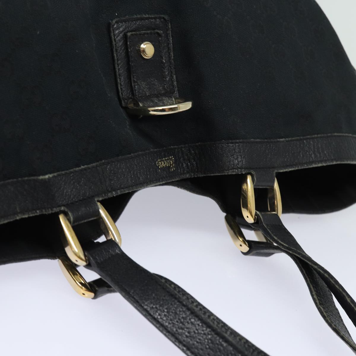 GUCCI GG Canvas Abbey Tote Bag Black 141472 77688