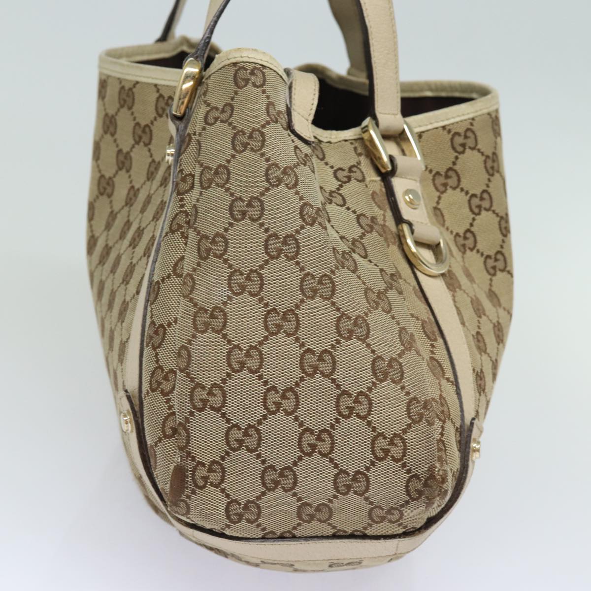 GUCCI GG Canvas Tote Bag Beige 130736 77689