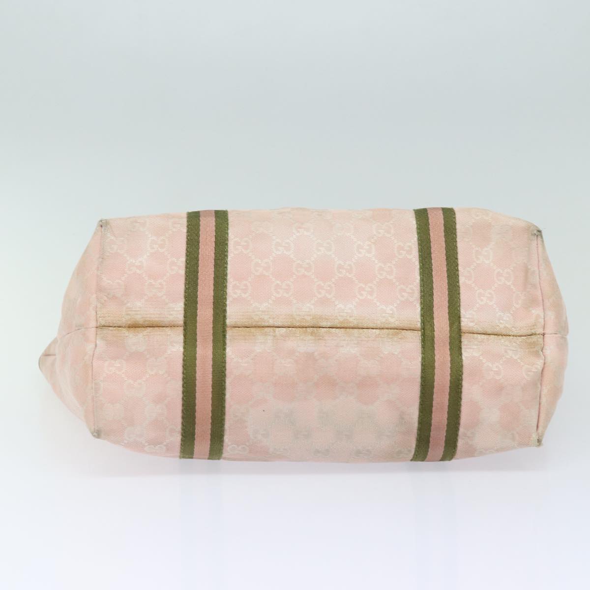 GUCCI GG Canvas Sherry Line Tote Bag Khaki Pink 139260 77690