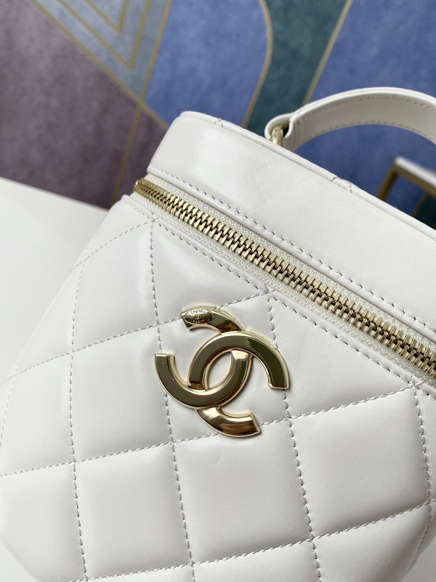 CHLVanity Case Gold Hardware White For Women Handbags, Shoulder Bags 9.4in/24cmÃ‚Â 