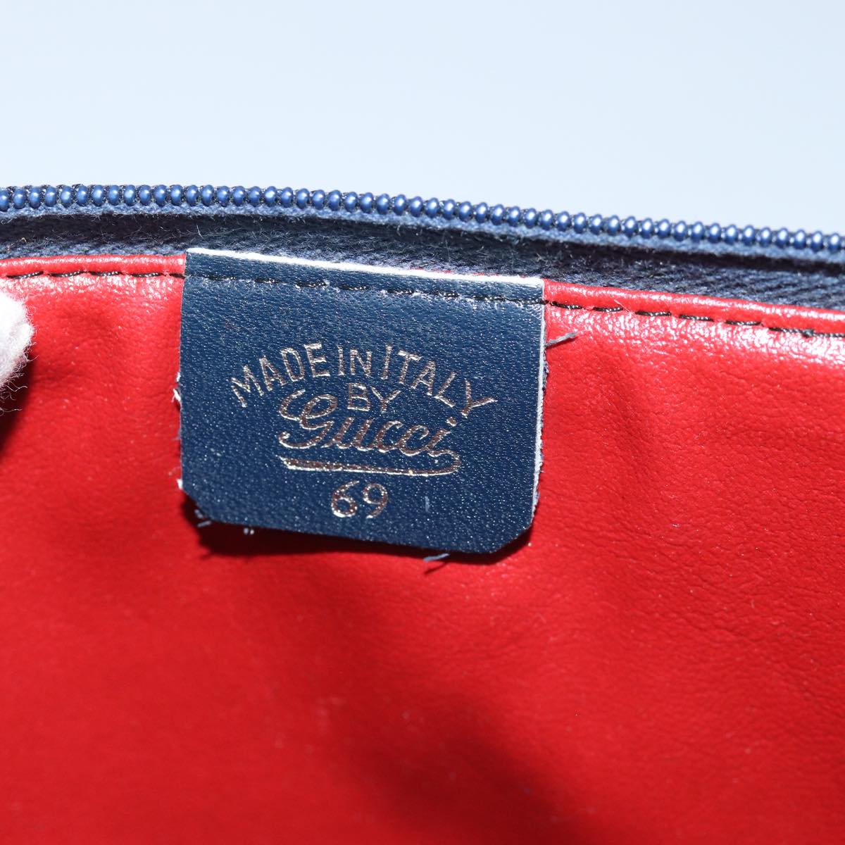 GUCCI GG Supreme Pouch PVC Leather Navy 77700