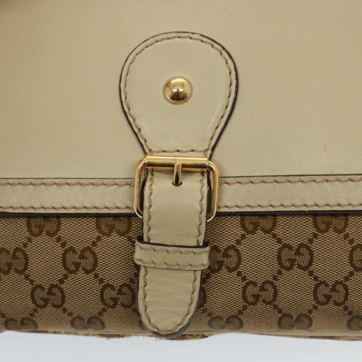 GUCCI GG Canvas Shoulder Bag Beige 308452 77733