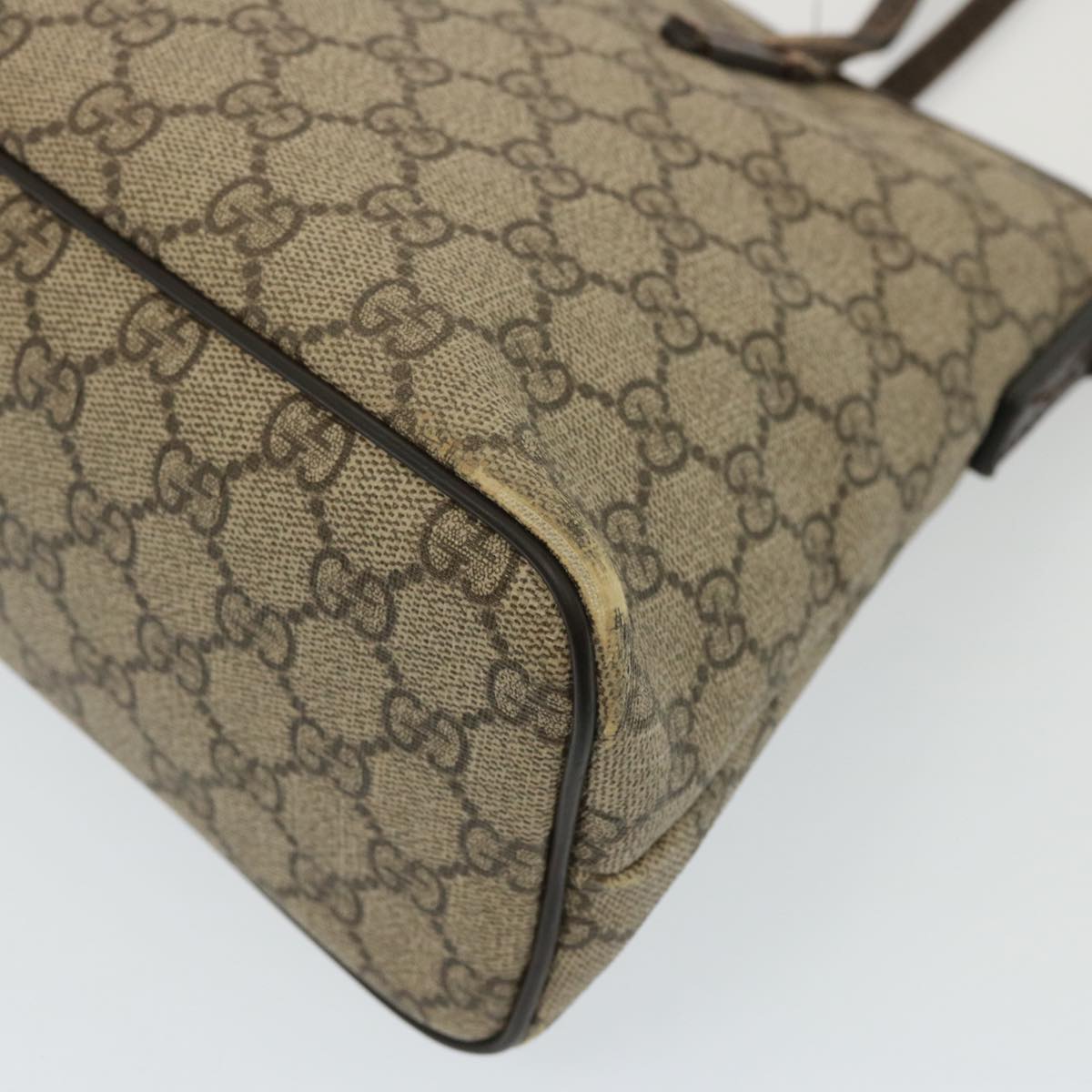 GUCCI GG Supreme Hand Bag PVC 2way Beige 353440 77792
