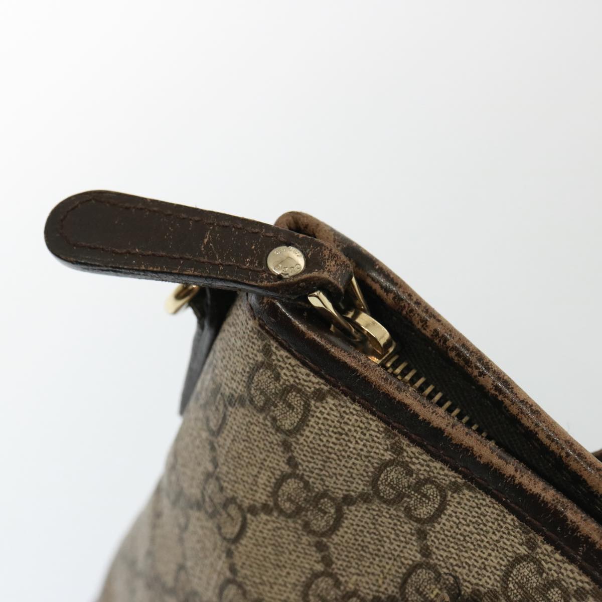 GUCCI GG Supreme Hand Bag PVC 2way Beige 353440 77792