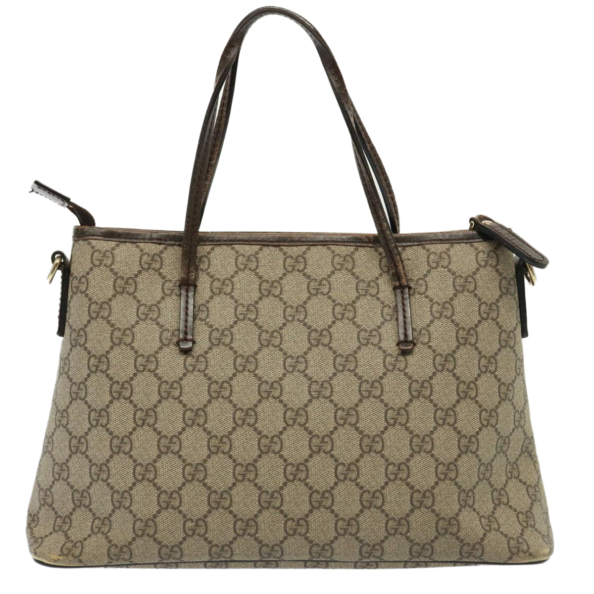 GUCCI GG Supreme Hand Bag PVC 2way Beige 353440 77792