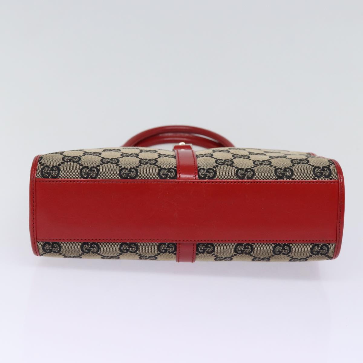 GUCCI GG Canvas Jackie Hand Bag Red Beige 002 1065 3444 77824