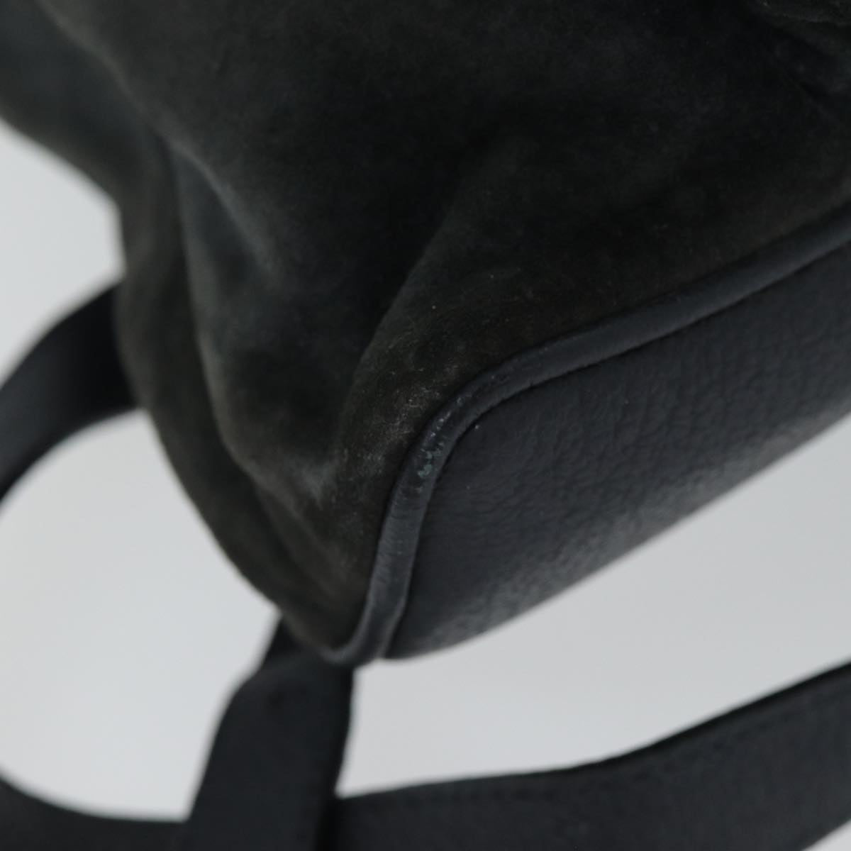 GUCCI Bamboo Shoulder Bag Suede Black 003 1705 0030 77826
