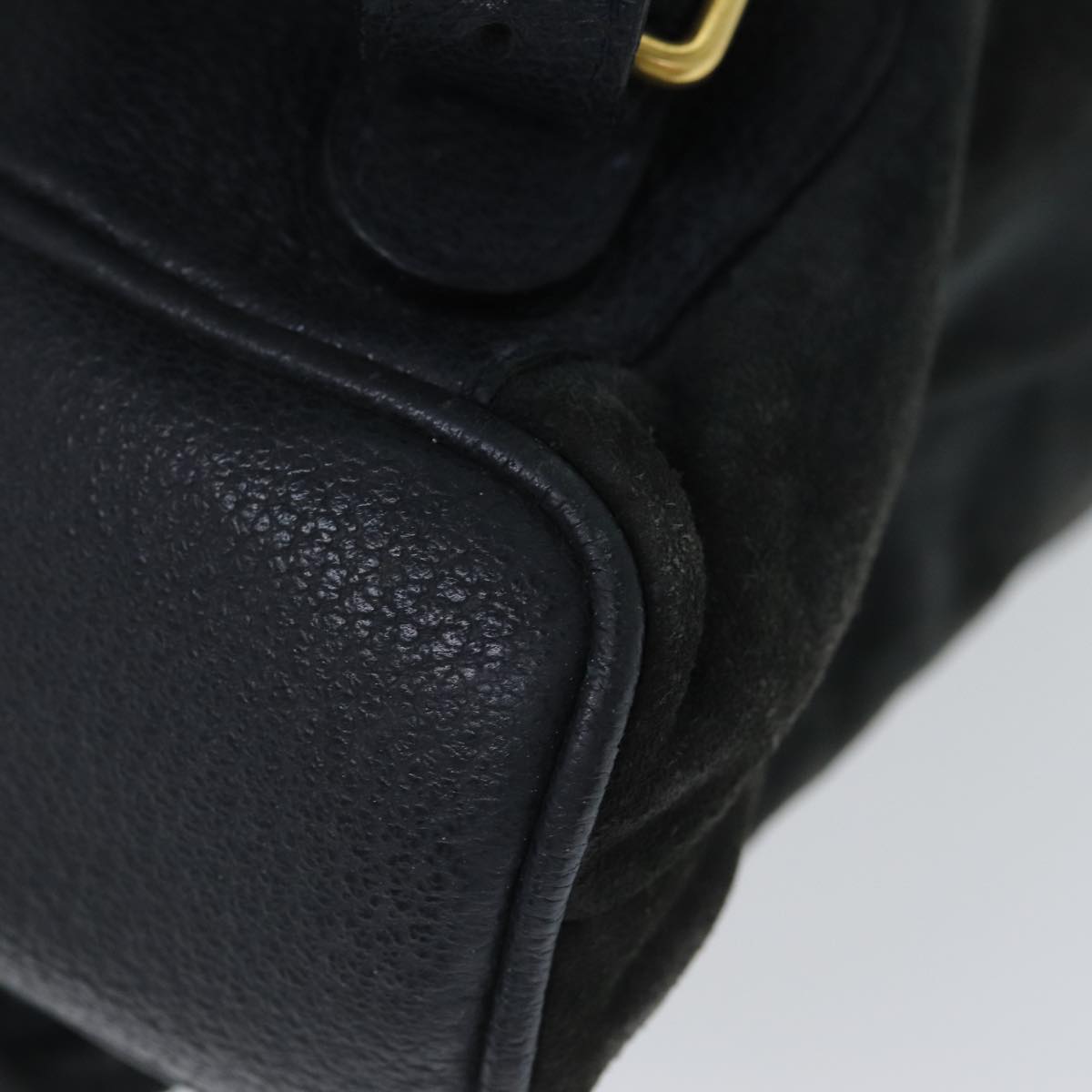 GUCCI Bamboo Shoulder Bag Suede Black 003 1705 0030 77826