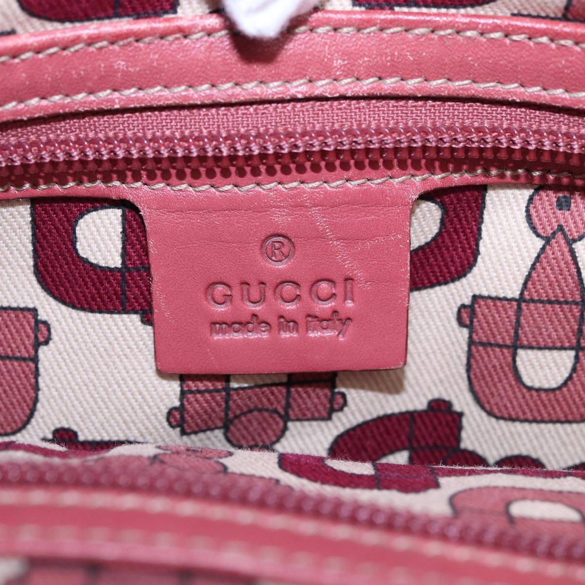 GUCCI GG Canvas Guccissima Hand Bag Pink 145994 77827