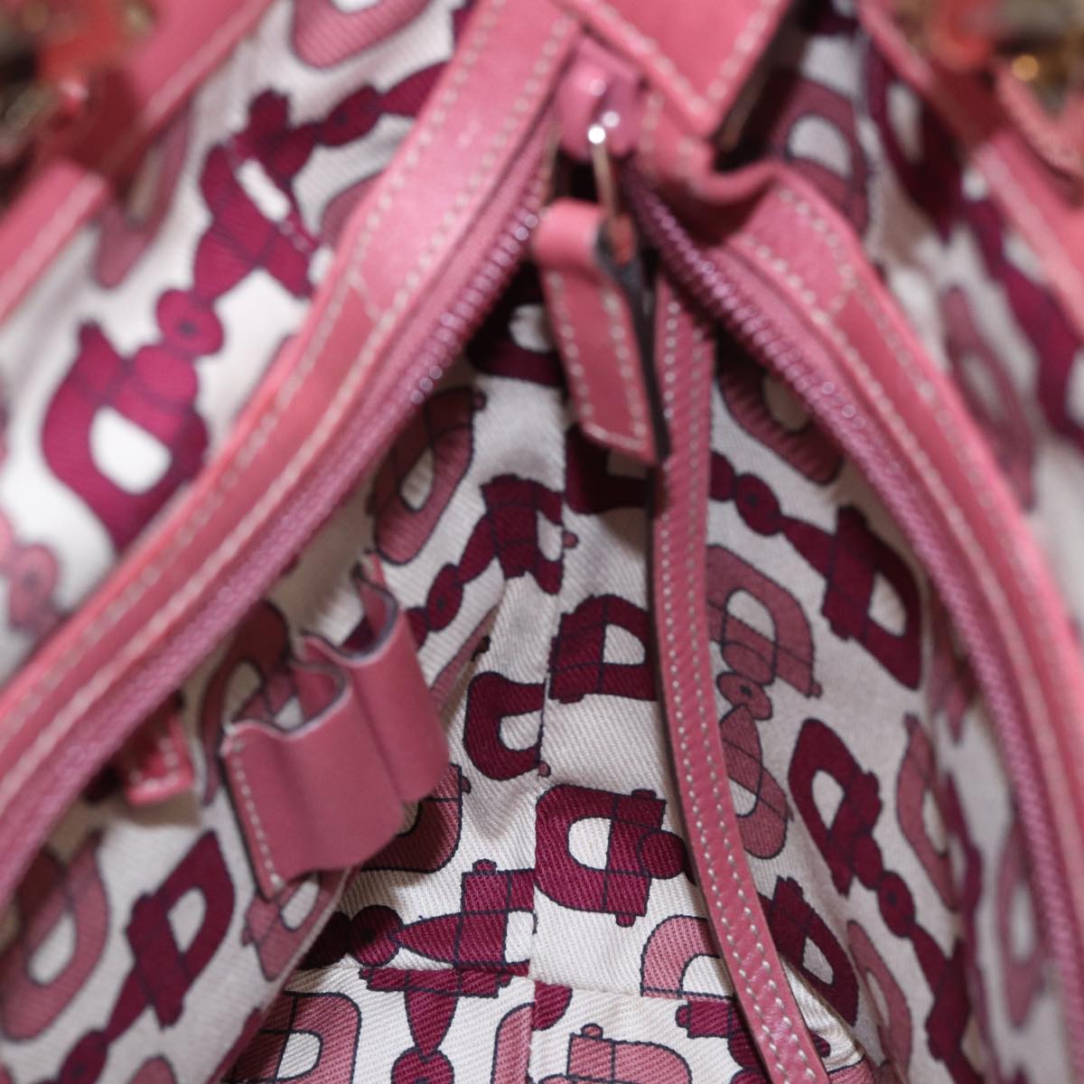 GUCCI GG Canvas Guccissima Hand Bag Pink 145994 77827