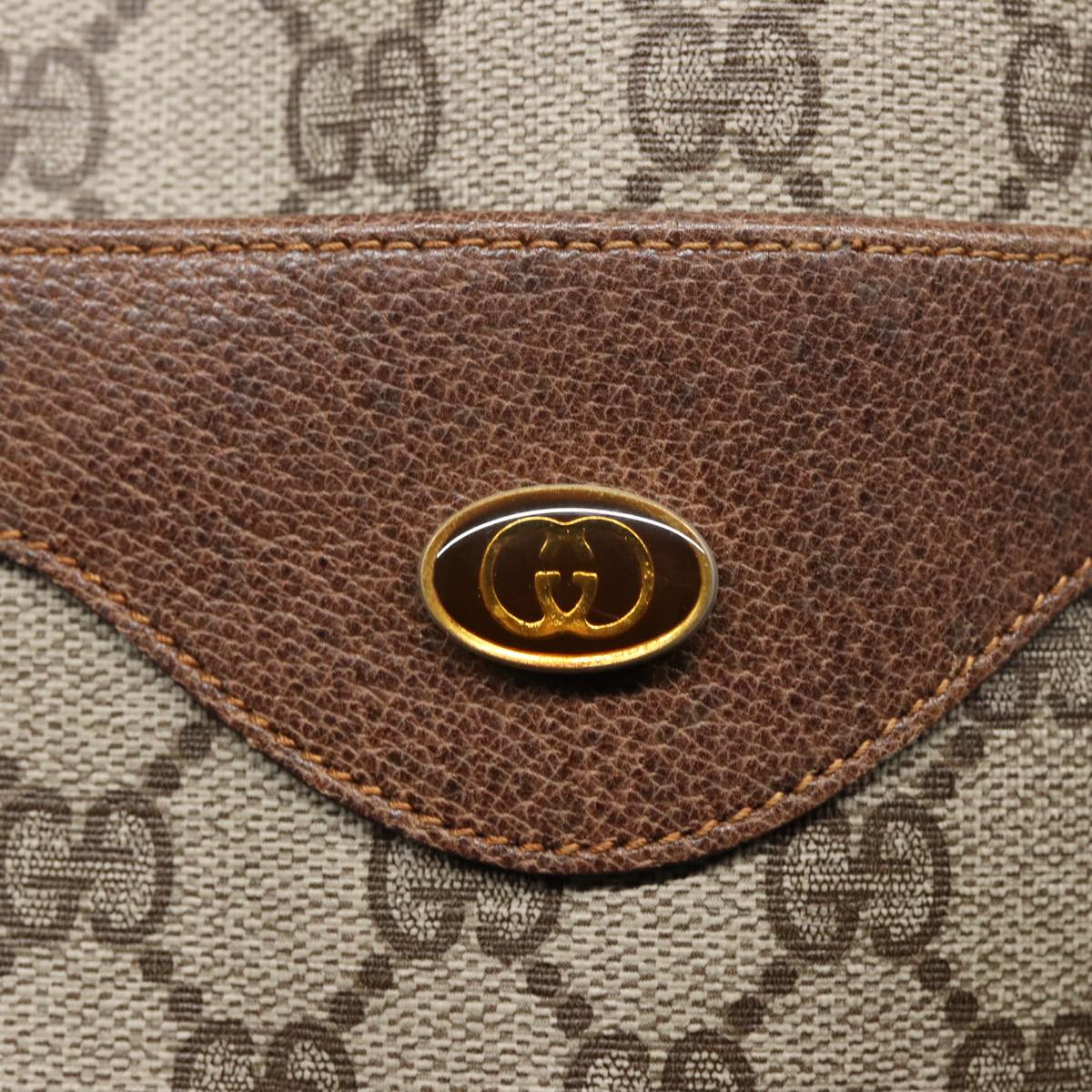 GUCCI GG Supreme Web Sherry Line Tote Bag PVC Beige Red 378 02 003 77830