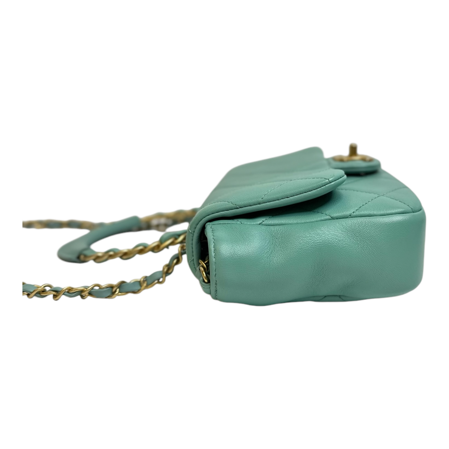 Chanel Lambskin Quilted Small Circular Handle Bag