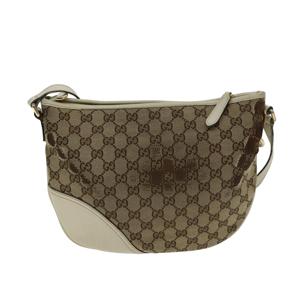 GUCCI GG Canvas Shoulder Bag Beige 77937