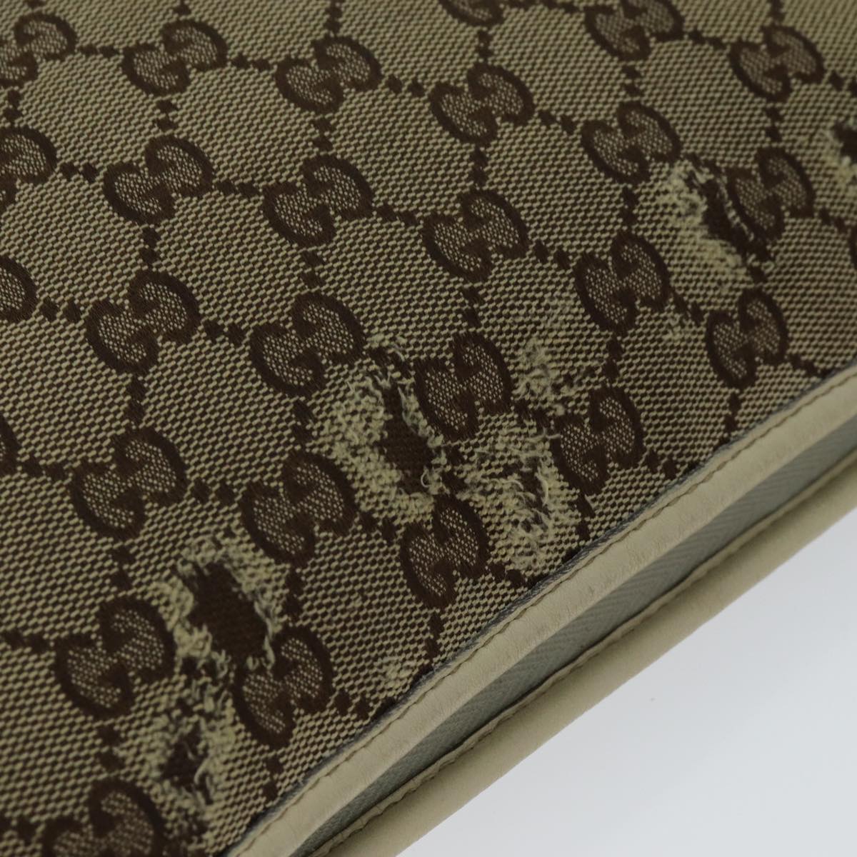GUCCI GG Canvas Shoulder Bag Beige 77937