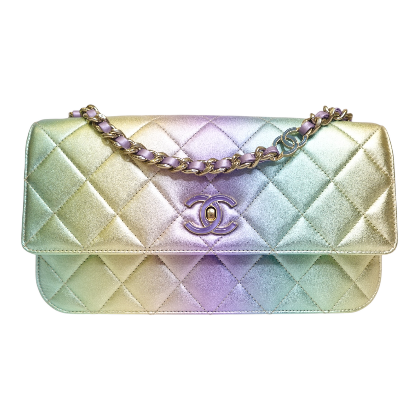 Chanel Gradient Metallic Lambskin Quilted Walking Mood Flap