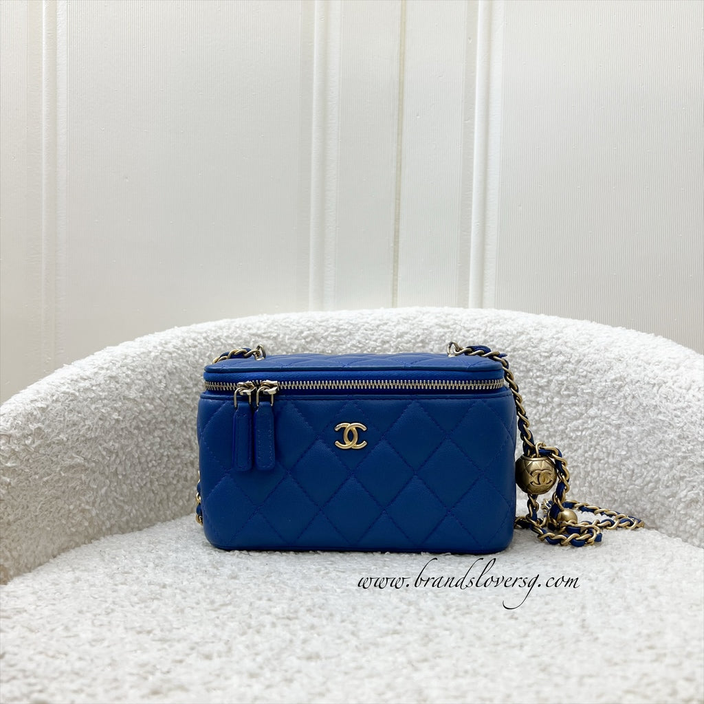 GLM-Pearl Crush Small Vanity in 22B Blue Lambskin and AGHW