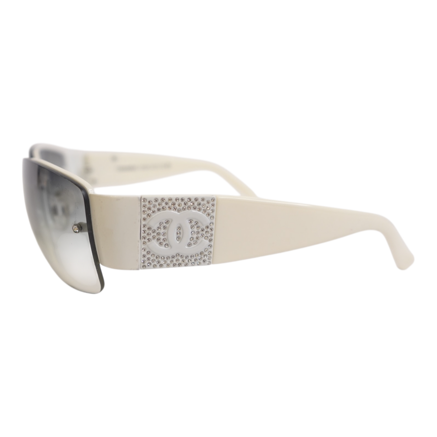 Chanel White Rectangular Sunglasses