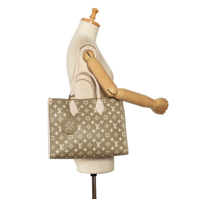 Louis Vuitton Monogram On The Go MM Handbag M46060 White PVC Leather  Louis Vuitton
