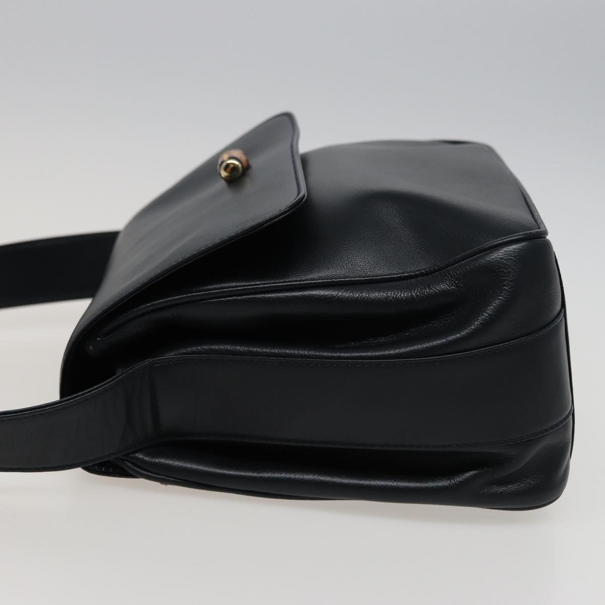 GUCCI Bamboo Shoulder Bag Leather Black 001 14 1571 78084