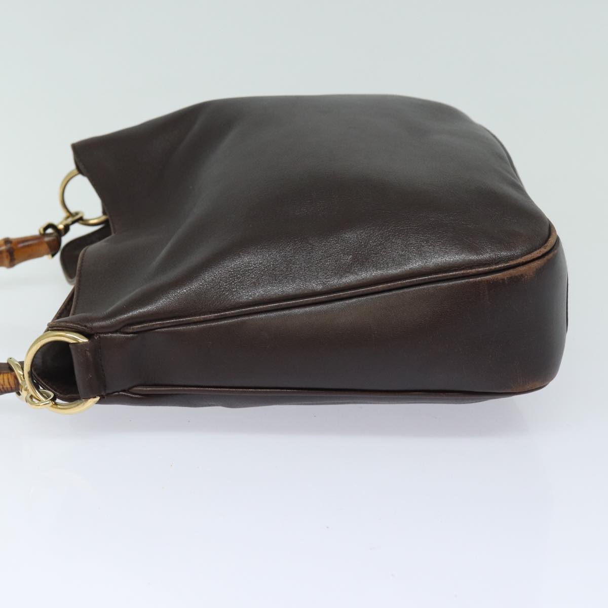 GUCCI Bamboo Shoulder Bag Leather 2way Brown 001 1998 1638 78085