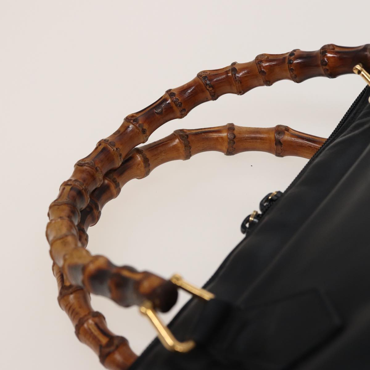 GUCCI Bamboo Shoulder Bag Leather 2way Black 000 1186 0289 78089