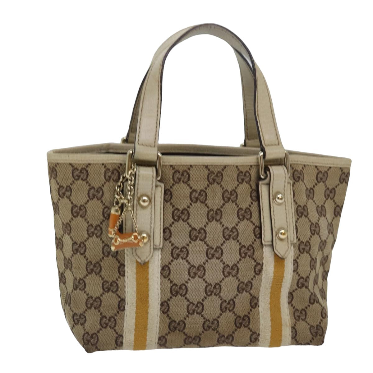 GUCCI GG Canvas Sherry Line Hand Bag Beige White 139261 78091