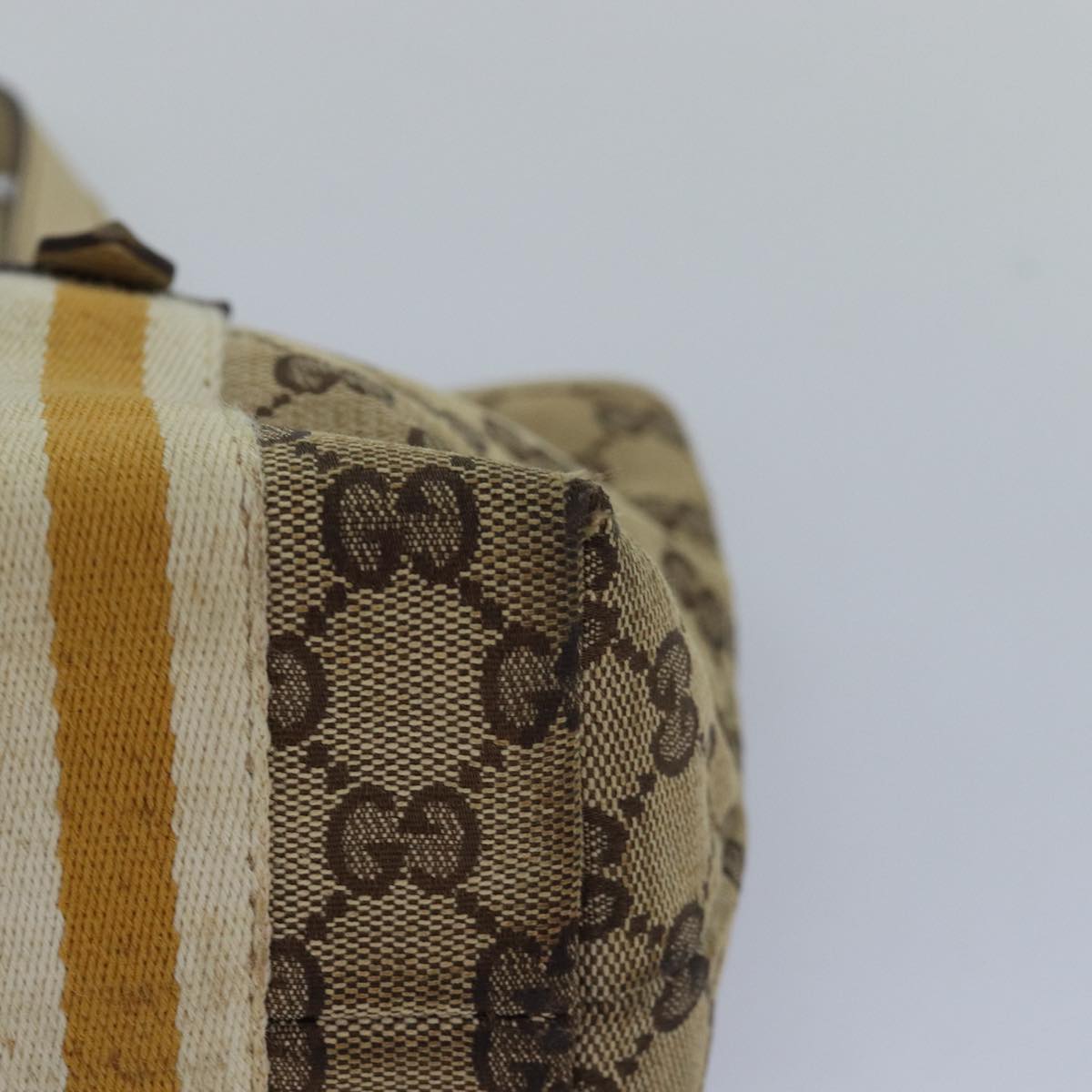 GUCCI GG Canvas Sherry Line Hand Bag Beige White 139261 78091