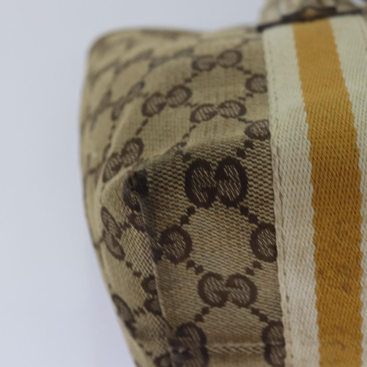 GUCCI GG Canvas Sherry Line Hand Bag Beige White 139261 78091