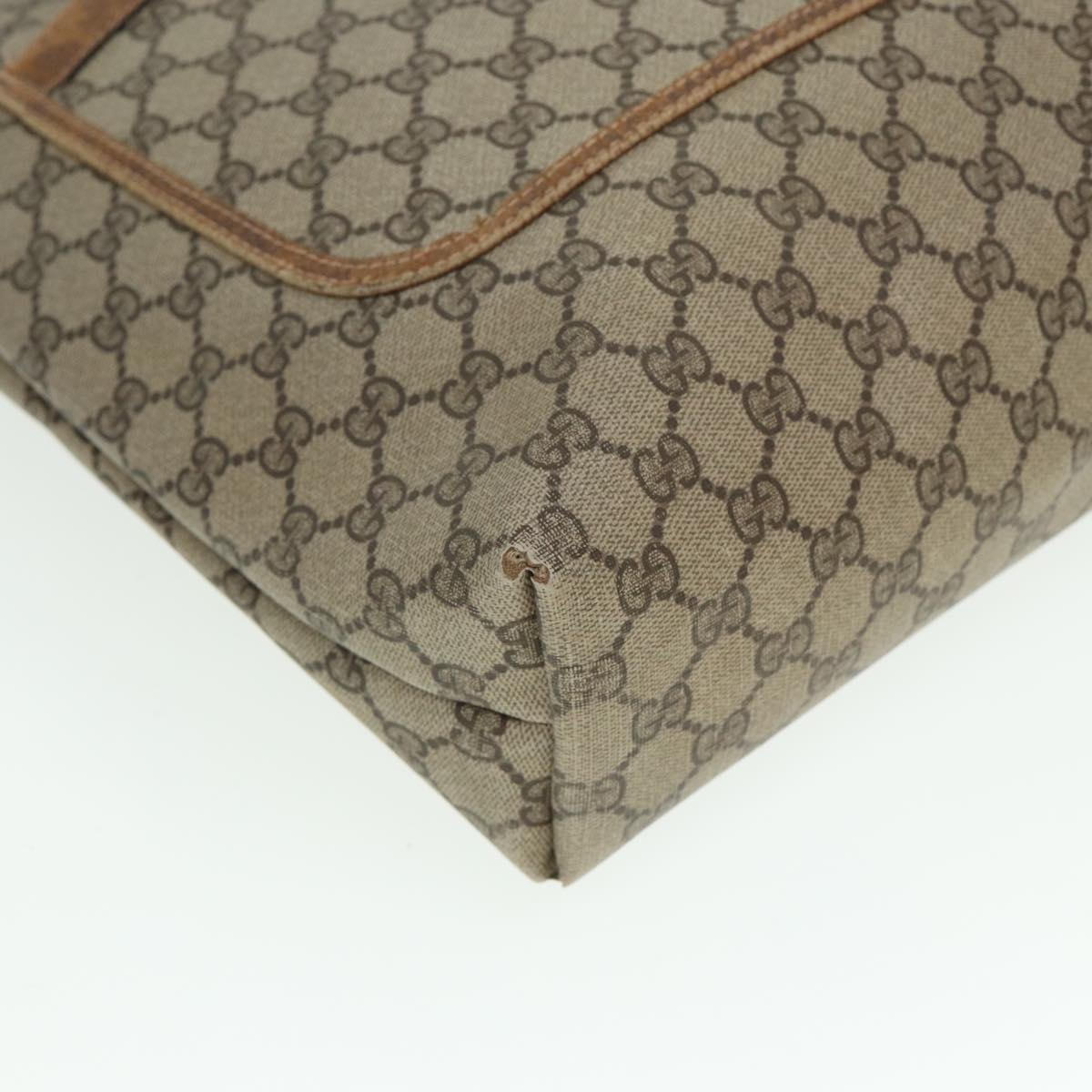 GUCCI GG Supreme Web Sherry Line Tote Bag PVC Beige Red 39 02 003 78095
