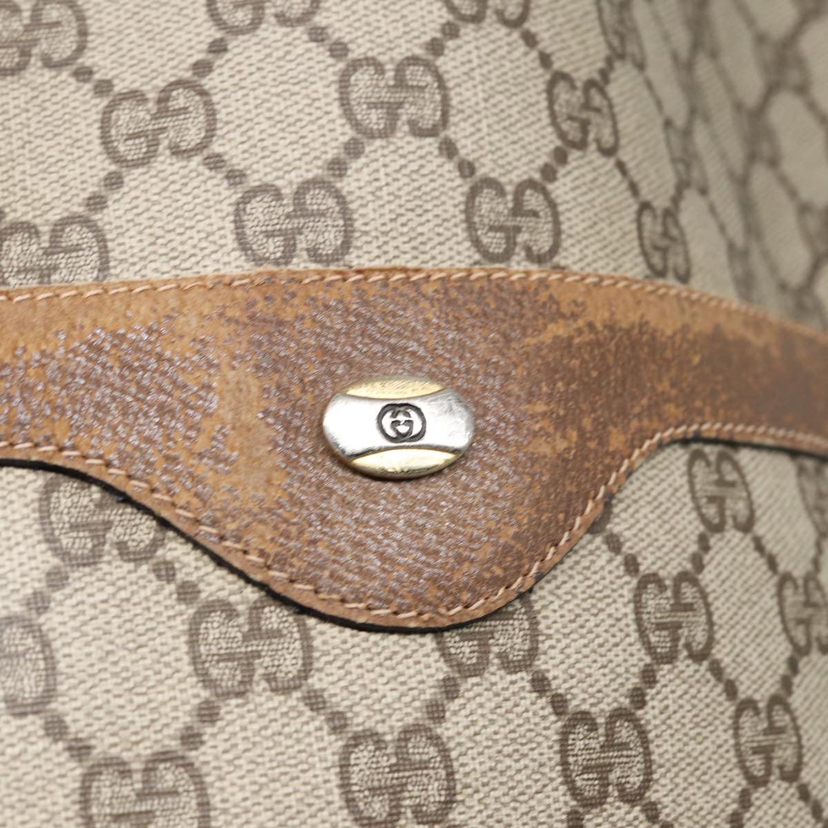GUCCI GG Supreme Web Sherry Line Tote Bag PVC Beige Red 39 02 003 78095