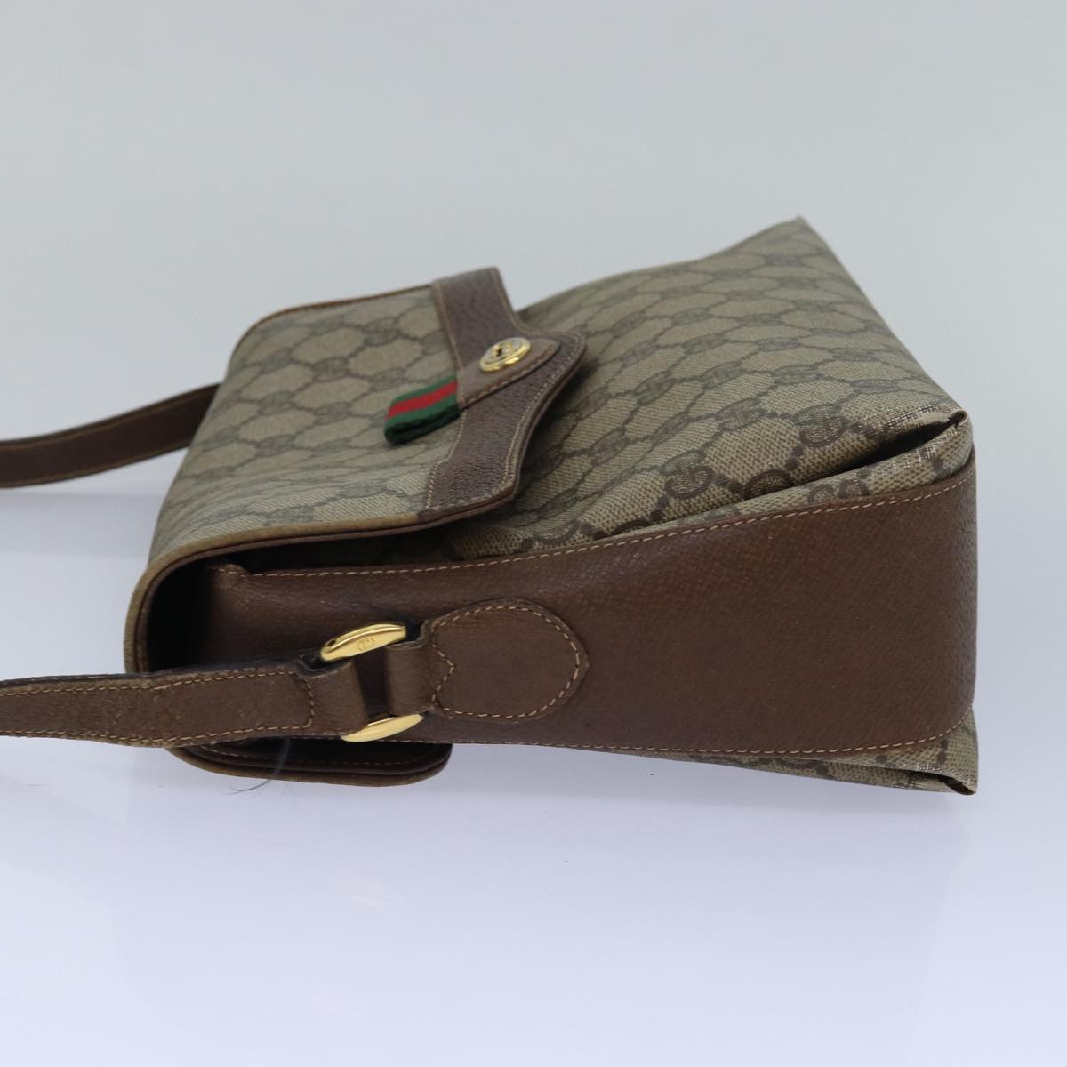 GUCCI GG Supreme Web Sherry Line Shoulder Bag PVC Beige 904 02 084 78097