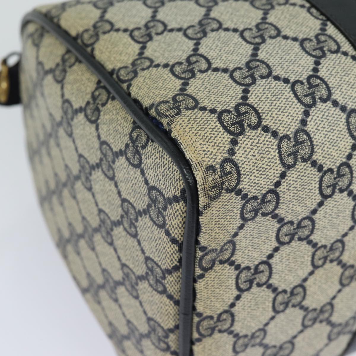 GUCCI GG Canvas Sherry Line Boston Bag Navy Red 012 3842 33 39 78228