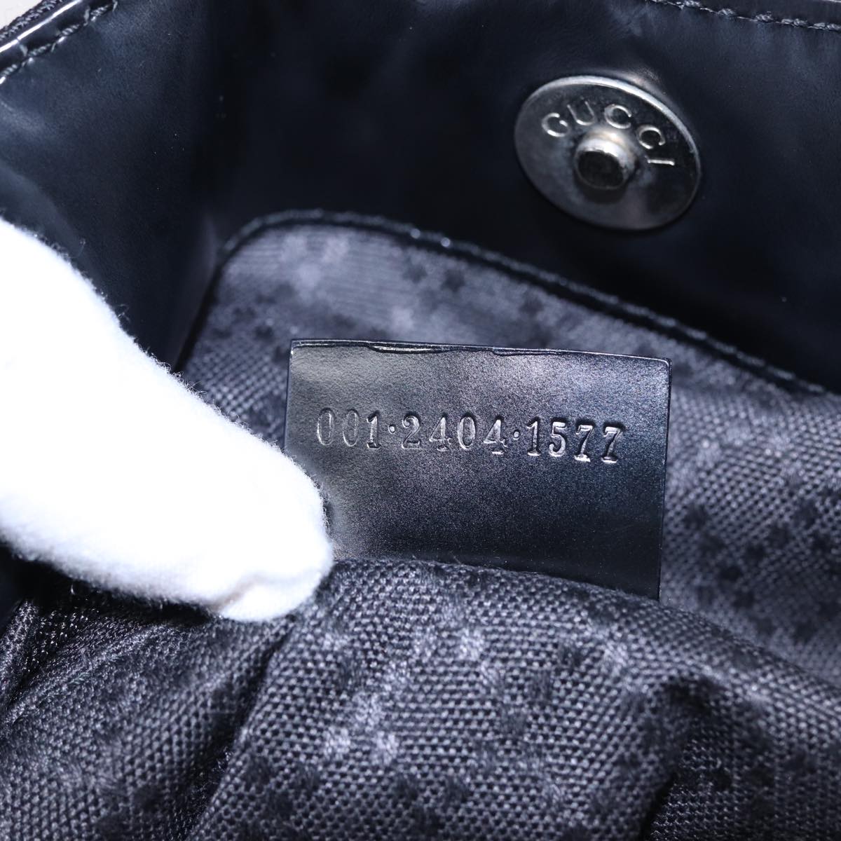 GUCCI Bamboo Shoulder Bag Nylon Black 001 2404 1577 78241