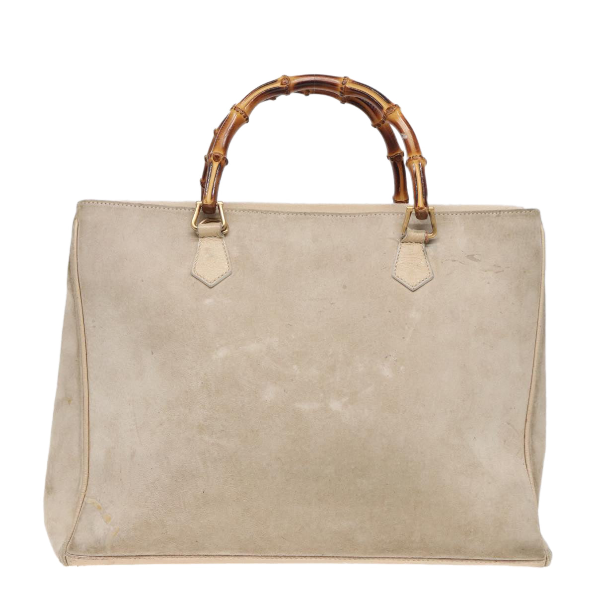GUCCI Bamboo Tote Bag Suede 2way Beige 002 2855 0322 0 78245