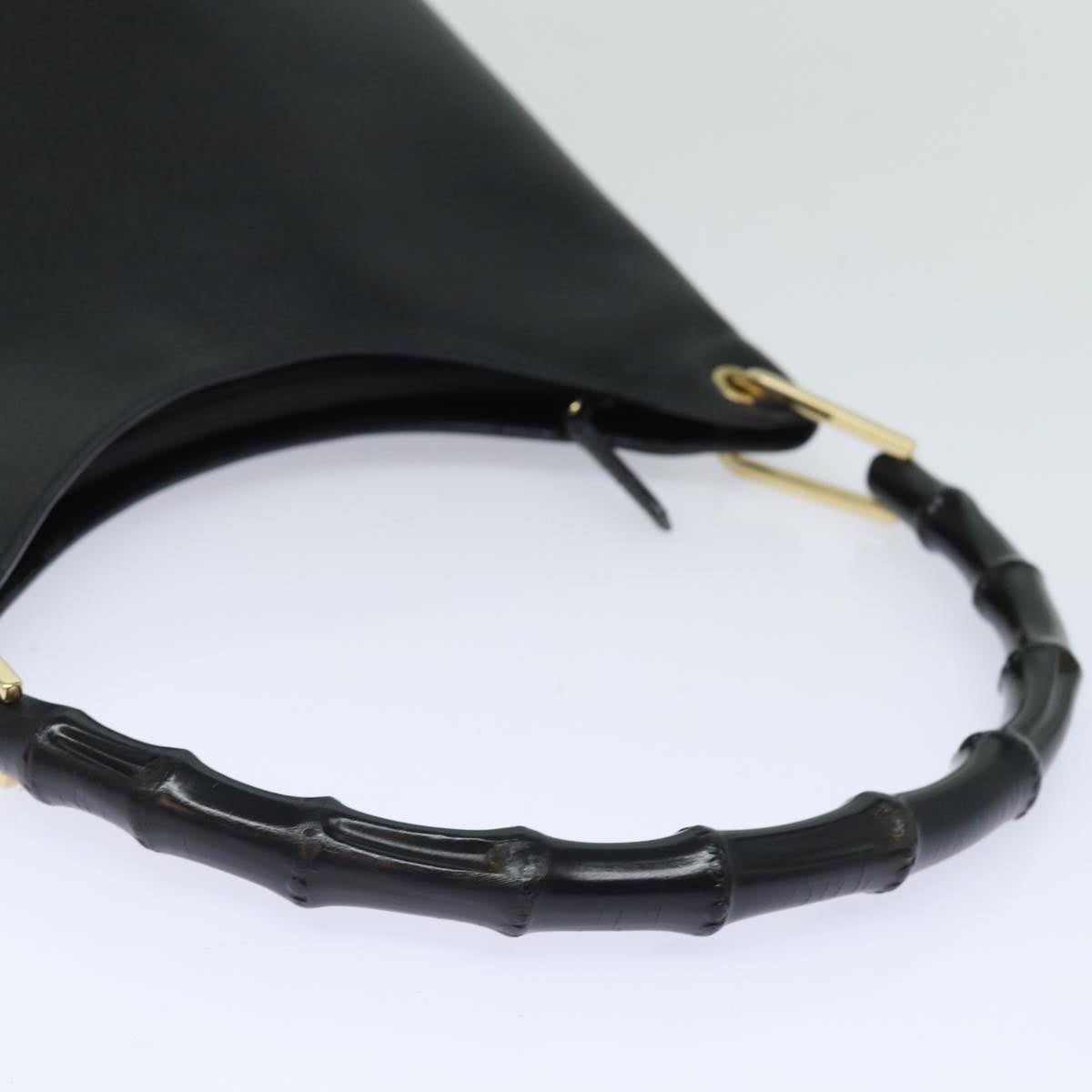 GUCCI Bamboo Shoulder Bag Leather Black 001 3006 78246