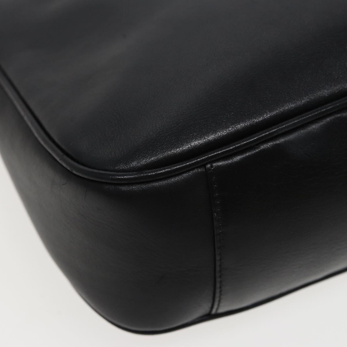 GUCCI Bamboo Shoulder Bag Leather Black 001 1638 78248