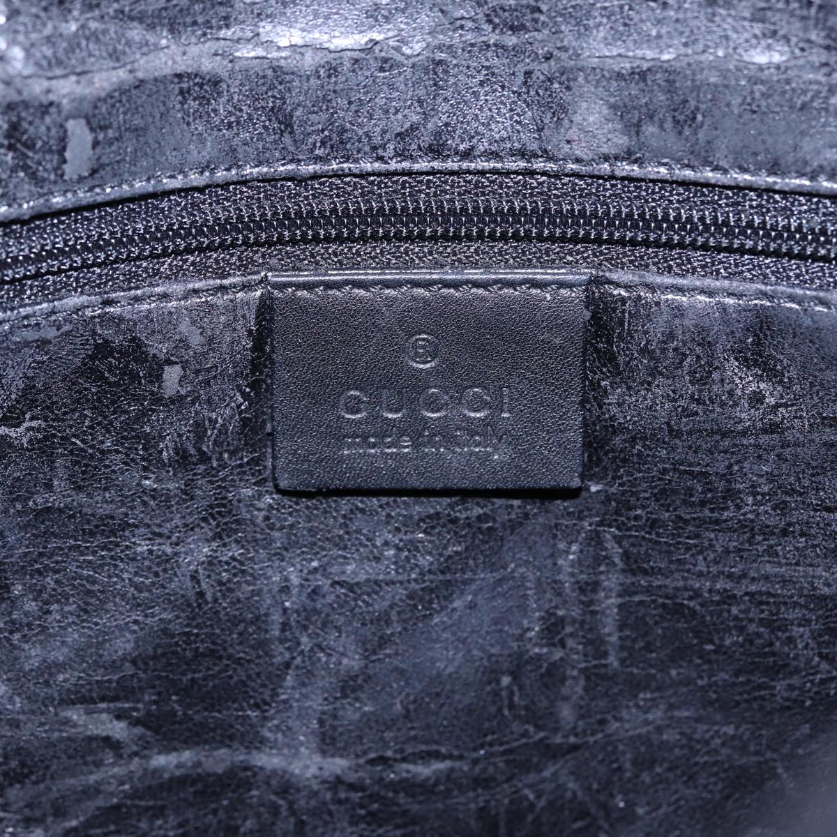 GUCCI Bamboo Shoulder Bag Leather Black 001 1638 78248