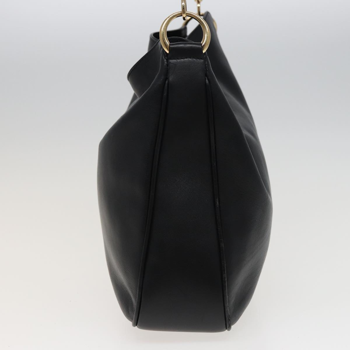 GUCCI Bamboo Shoulder Bag Leather Black 001 1638 78248