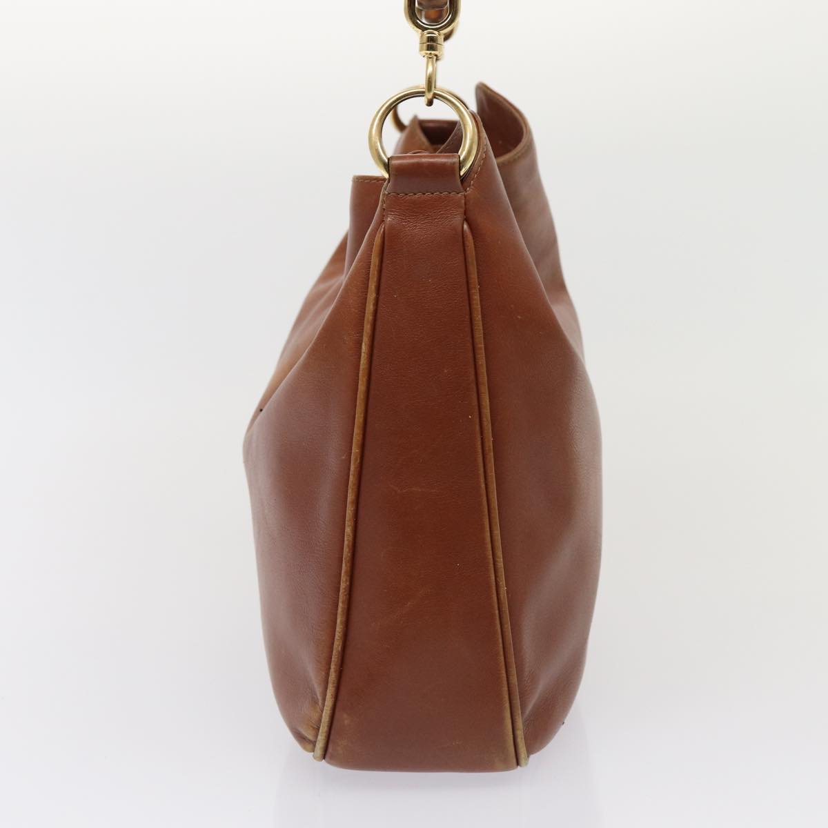GUCCI Bamboo Shoulder Bag Leather 2way Brown 001 1638 78250